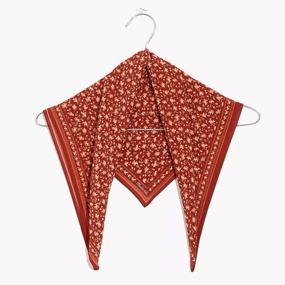 NEW Madewell silk bandana, color:‎ Dark Cinnabar - Picture 1 of 8